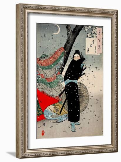 Gust of Wind, One Hundred Aspects of the Moon-Yoshitoshi Tsukioka-Framed Giclee Print