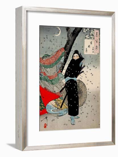 Gust of Wind, One Hundred Aspects of the Moon-Yoshitoshi Tsukioka-Framed Giclee Print