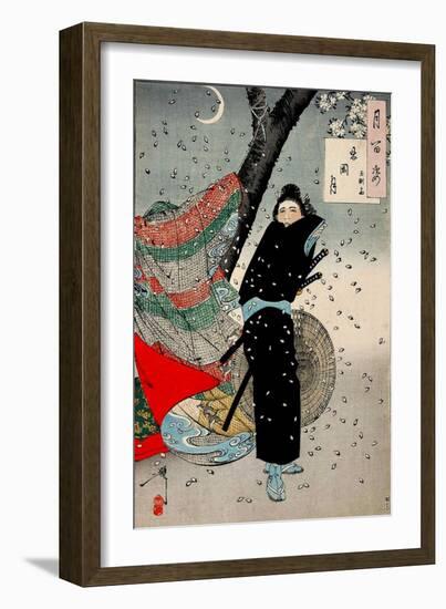 Gust of Wind, One Hundred Aspects of the Moon-Yoshitoshi Tsukioka-Framed Giclee Print