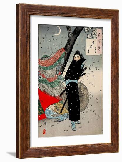 Gust of Wind, One Hundred Aspects of the Moon-Yoshitoshi Tsukioka-Framed Giclee Print