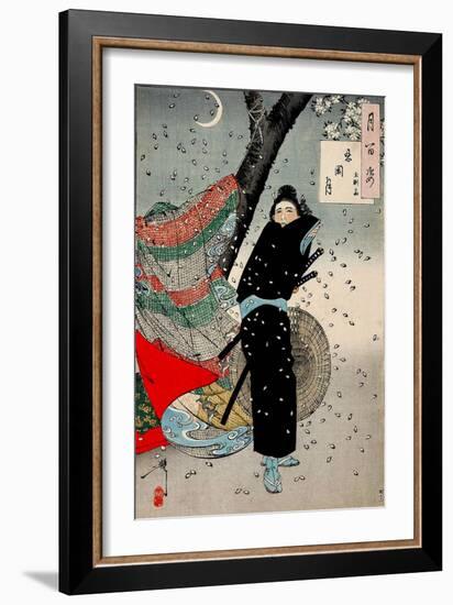 Gust of Wind, One Hundred Aspects of the Moon-Yoshitoshi Tsukioka-Framed Giclee Print