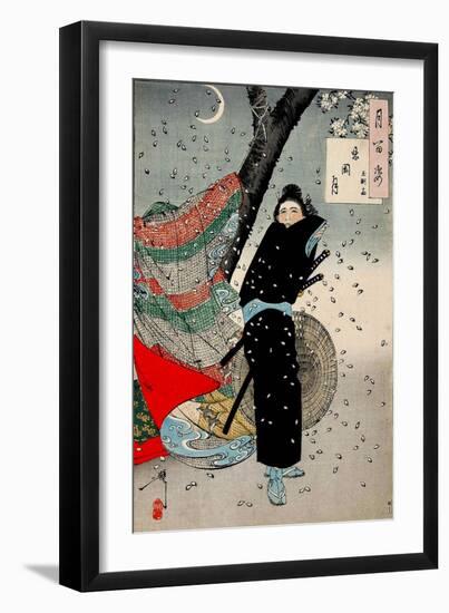 Gust of Wind, One Hundred Aspects of the Moon-Yoshitoshi Tsukioka-Framed Giclee Print