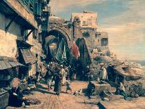 Streetscene in Jerusalem; Strassenscene in Jerusalem-Gustav Bauernfeind-Framed Giclee Print