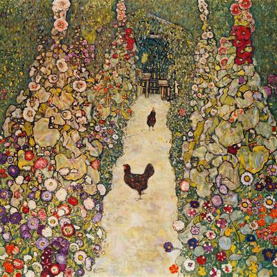 Gustav Klimt Italian Garden CANVAS WALL ART Square Print 
