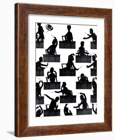 Gustav Mahler conducting, caricature-Benjamin Zix-Framed Giclee Print