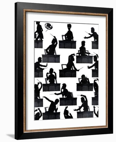 Gustav Mahler conducting, caricature-Benjamin Zix-Framed Giclee Print