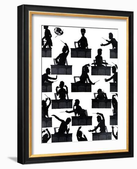 Gustav Mahler conducting, caricature-Benjamin Zix-Framed Giclee Print