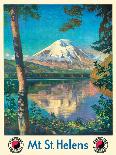 Mt. St. Helens - Spirit Lake, Washington - Vintage Northern Pacific Railway Travel Poster, 1920s-Gustav Wilhelm Krollmann-Stretched Canvas