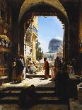 Forecourt of the Ummayad Mosque, Damascus, 1890-Gustave Bauernfeind-Framed Premier Image Canvas