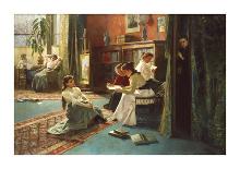 Reading in the Afternoon-Gustave De Jonghe-Framed Premium Giclee Print