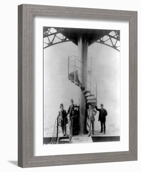 Gustave Eiffel at Eiffel Tower Summit, c.1887-9-Science Source-Framed Giclee Print