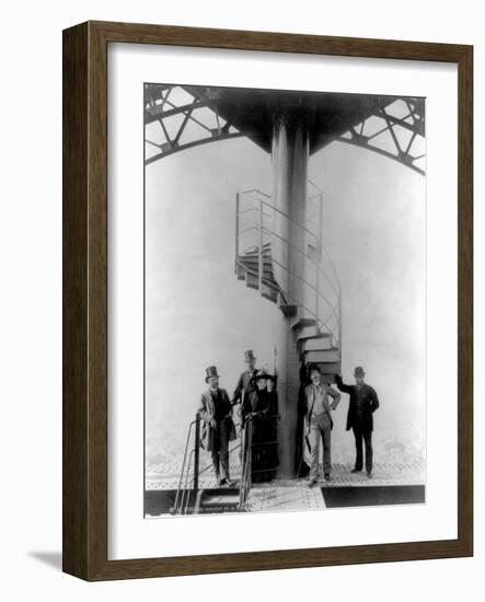 Gustave Eiffel at Eiffel Tower Summit, c.1887-9-Science Source-Framed Giclee Print