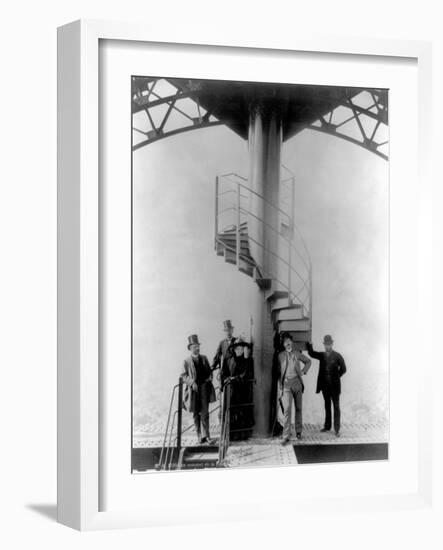 Gustave Eiffel at Eiffel Tower Summit, c.1887-9-Science Source-Framed Giclee Print