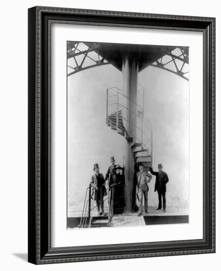 Gustave Eiffel at Eiffel Tower Summit, c.1887-9-Science Source-Framed Giclee Print