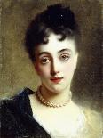 An Elegant Lady with Pearls-Gustave Jacquet-Giclee Print