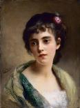 Portrait of a Young Girl in White-Gustave Jacquet-Giclee Print