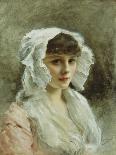 Portrait of a Lady in a White Bonnet-Gustave Jacquet-Giclee Print