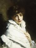 Portrait of a Young Girl in White-Gustave Jacquet-Giclee Print