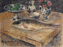 Still Life with Fish, Flowers and Apples; Nature Morte Aux Poisson, Fleurs Et Pommes-Gustave Loiseau-Giclee Print