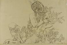 Etude d'homme nu assis et draperie pour Prométhée-Gustave Moreau-Giclee Print