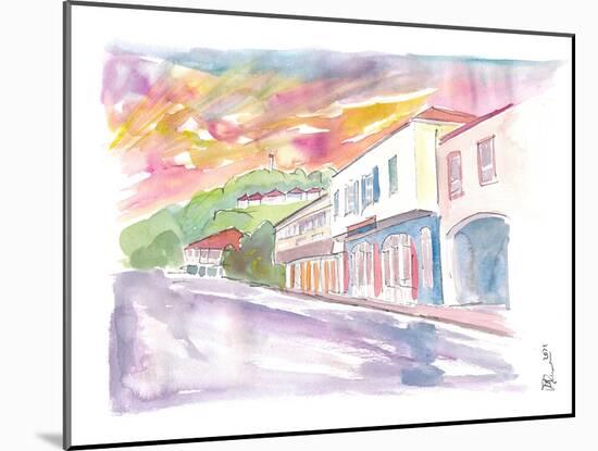 Gustavia St Barts Street Scene At Sunset-M. Bleichner-Mounted Art Print