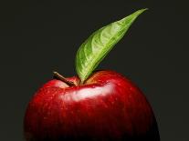 A Red Apple with Leaf-Gustavo Andrade-Photographic Print