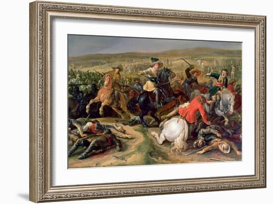 Gustavus II Adolphus, King of Sweden (1595-1632) Leading a Charge at the Battle of Lutzen, 1632-null-Framed Giclee Print