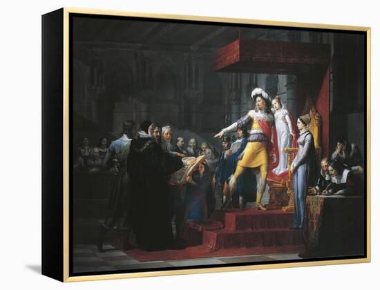 Gustavus II Adolphus Vasa Imposing Oath of Allegiance to His Daughter Cristina-Pelagio Palagi-Framed Premier Image Canvas