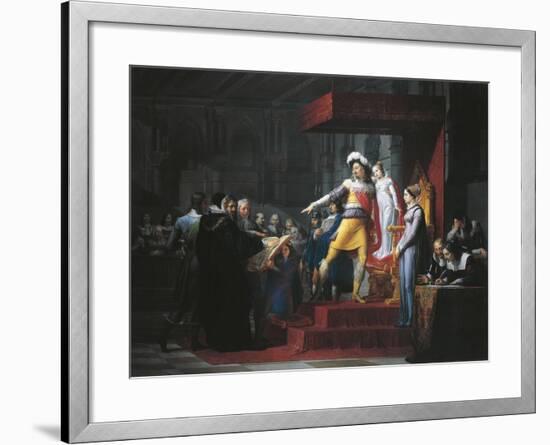 Gustavus II Adolphus Vasa Imposing Oath of Allegiance to His Daughter Cristina-Pelagio Palagi-Framed Giclee Print