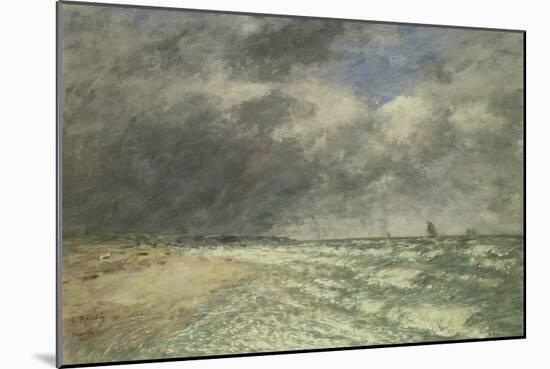 Gusty Weather over the Sea, Deauville, 1895-Eugene Louis Boudin-Mounted Giclee Print