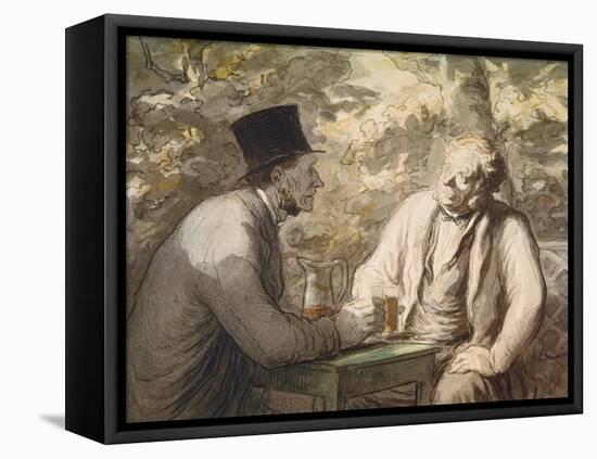 Gute Freunde-Honoré Daumier-Framed Premier Image Canvas