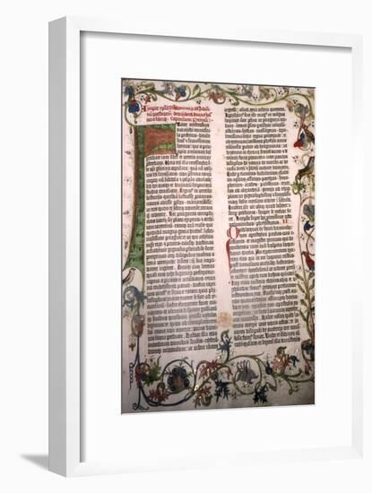Gutenberg Bible, 42-line Bible printed in Mainz, 1455-Unknown-Framed Giclee Print