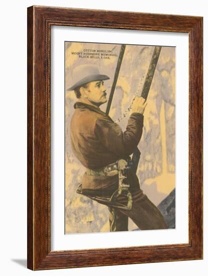 Gutzon Borglum on Mt. Rushmore-null-Framed Art Print