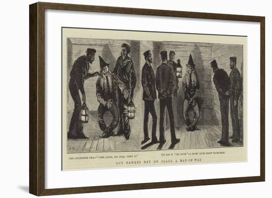 Guy Fawkes Day on Board a Man-Of-War-Joseph Nash-Framed Giclee Print
