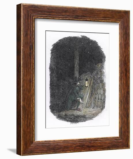 Guy Fawkes Lays the Gunpowder Underneath the House of Lords-George Cruikshank-Framed Art Print