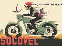 Socovel Motorcycles - The Moto Gives You Wings - Vintage Advertising Poster, 1940-Guy Georget-Framed Art Print