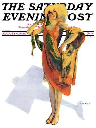 '"Beach Costume," Saturday Evening Post Cover, August 9, 1930' Giclee Print  - Guy Hoff | Art.com