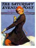 "Woman Skater," Saturday Evening Post Cover, January 21, 1933-Guy Hoff-Giclee Print