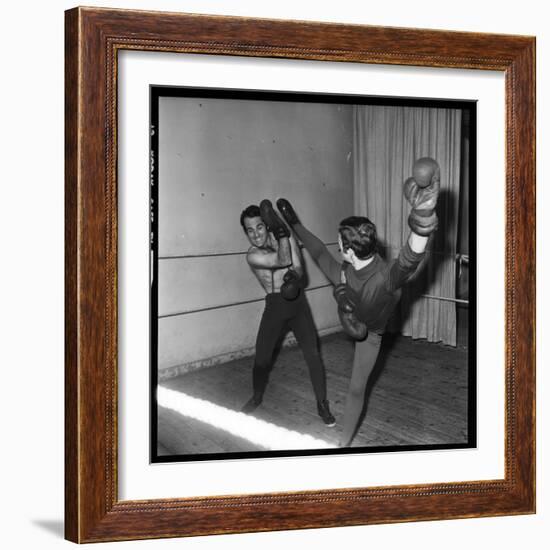 Guy Marchand During a Boxing Session-Roldes-Framed Photographic Print