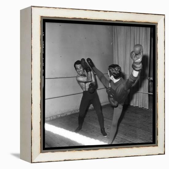 Guy Marchand During a Boxing Session-Roldes-Framed Premier Image Canvas