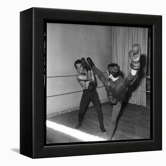 Guy Marchand During a Boxing Session-Roldes-Framed Premier Image Canvas