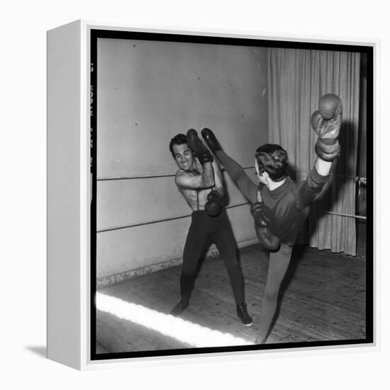 Guy Marchand During a Boxing Session-Roldes-Framed Premier Image Canvas