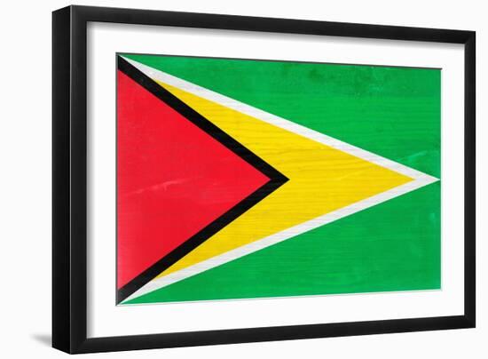 Guyana Flag Design with Wood Patterning - Flags of the World Series-Philippe Hugonnard-Framed Art Print