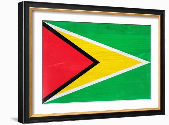 Guyana Flag Design with Wood Patterning - Flags of the World Series-Philippe Hugonnard-Framed Art Print