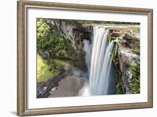 Guyana, Kaieteur Falls. View of Waterfall Flowing into Basin-Alida Latham-Framed Photographic Print