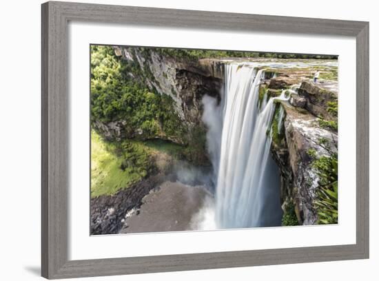 Guyana, Kaieteur Falls. View of Waterfall Flowing into Basin-Alida Latham-Framed Photographic Print