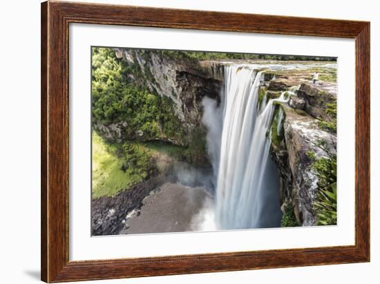 Guyana, Kaieteur Falls. View of Waterfall Flowing into Basin-Alida Latham-Framed Photographic Print