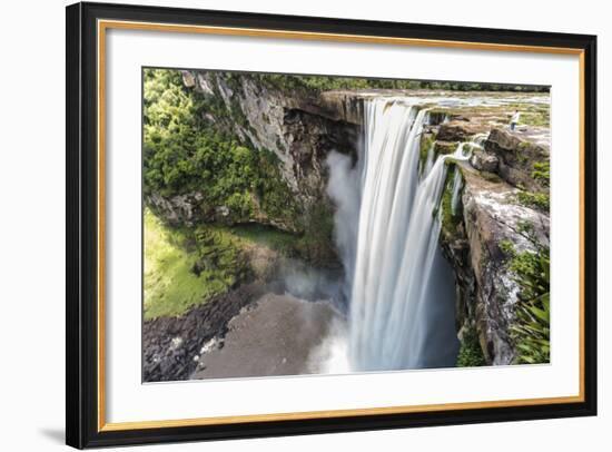 Guyana, Kaieteur Falls. View of Waterfall Flowing into Basin-Alida Latham-Framed Photographic Print