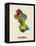 Guyana Watercolor Map-Michael Tompsett-Framed Stretched Canvas