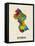 Guyana Watercolor Map-Michael Tompsett-Framed Stretched Canvas